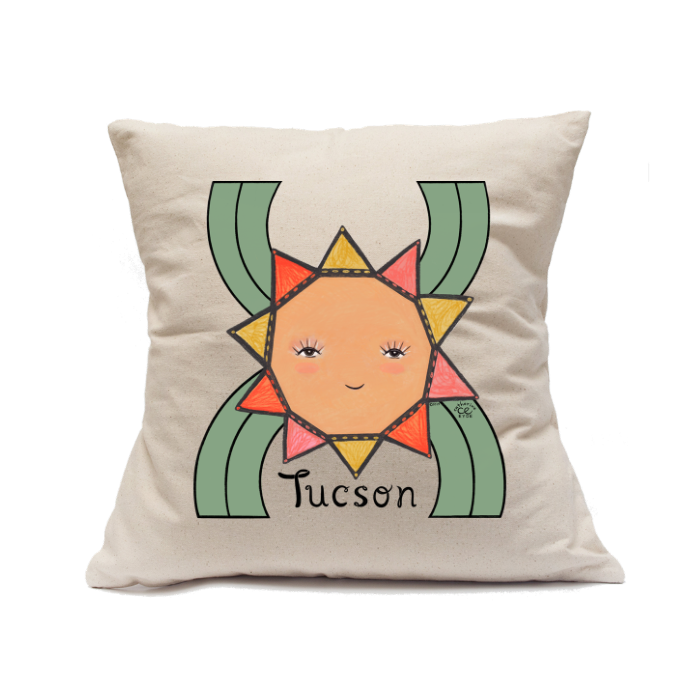 Custom Printed Natural Canvas Pillowcase with Zipper 18"x18"