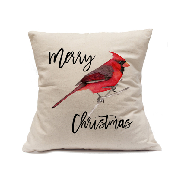 Custom Printed Natural Canvas Pillowcase with Zipper 18"x18"