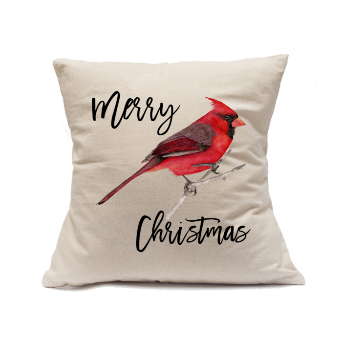 Custom Printed Natural Canvas Pillowcase with Zipper 18"x18"