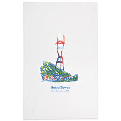 18x28 White Cotton Tea Towel with Hanging Loop