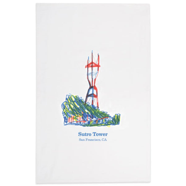 18x28 White Cotton Tea Towel with Hanging Loop