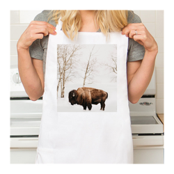 Personalized White Retro Apron with Pocket