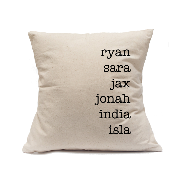 Custom Printed Natural Canvas Pillowcase with Zipper 18"x18"
