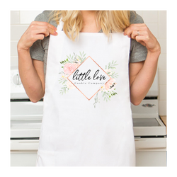 Personalized White Retro Apron with Pocket