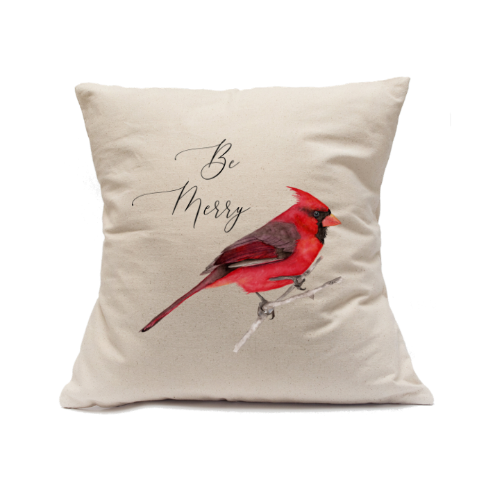 Custom Printed Natural Canvas Pillowcase with Zipper 18"x18"