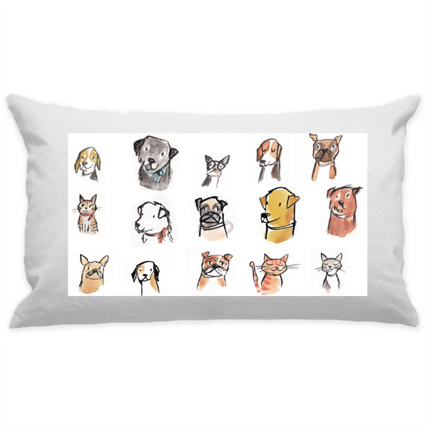 10"x18" White Cotton Canvas Decorative Pillow Case