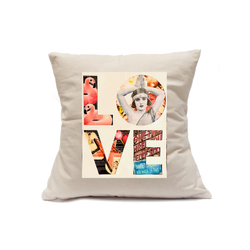 Custom Printed Natural Canvas Pillowcase with Zipper 18"x18"