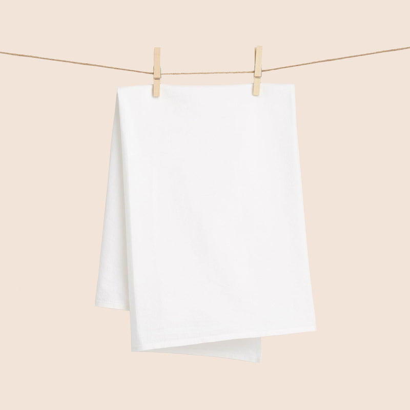 Personalized White Flour Sack Tea Towel