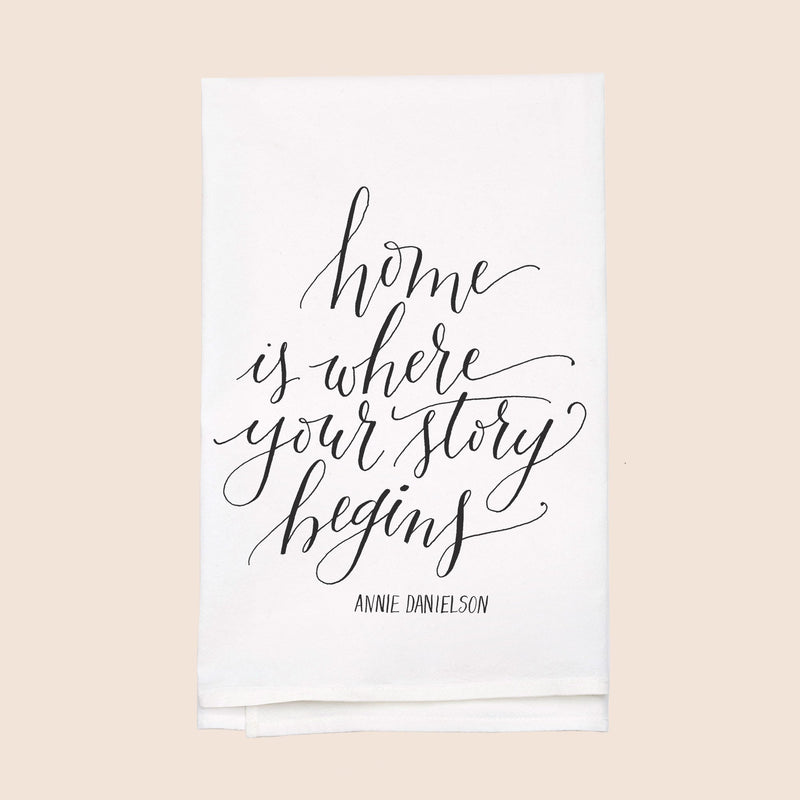 Personalized White Flour Sack Tea Towel